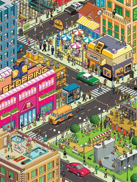 https://www.behance.net/gallery/730592/Pixel-Art | Pixel art, Pixel city, Isometric art