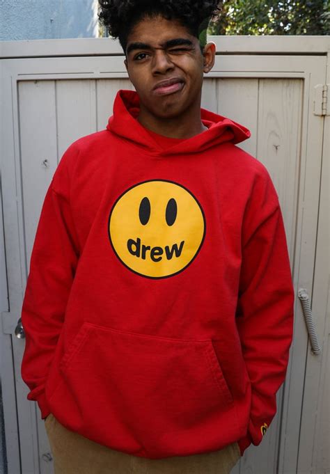 Drew House Mascot Hoodie in Red ($98) | Justin Bieber Drew House ...