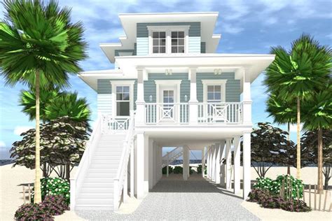 House Plan 028-00161 - Coastal Plan: 1,672 Square Feet, 4 Bedrooms, 4 Bathrooms | Coastal house ...