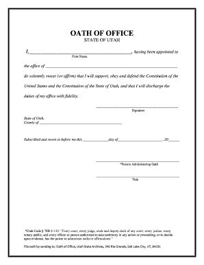 2018-2025 Form UT Oath of Office Fill Online, Printable, Fillable ...