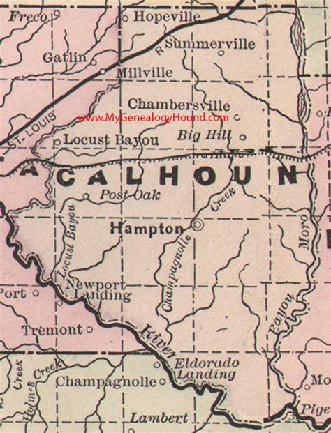 Calhoun County, Arkansas 1889 Map