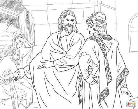 Rich Man and Young Jesus Coloring Page | Jesus coloring pages, Rich ...