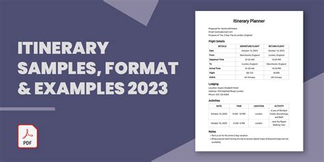 50+ Itinerary Samples, Format & Examples 2023