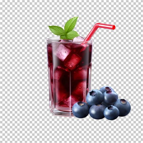 Premium PSD | Delicious blueberry smoothie on transparent background