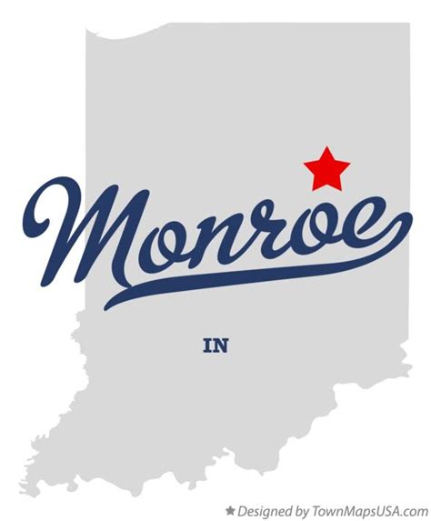 Map of Monroe, Grant County, IN, Indiana