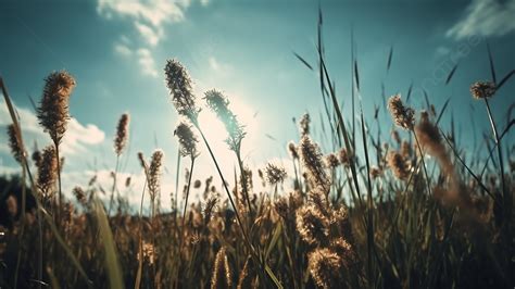 Grass Flowers And Plants Background, Grass, Blue Sky, Background ...