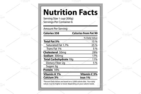 Nutrition Facts Paper and Info Vector Illustration ~ Graphic Objects ~ Creative Market