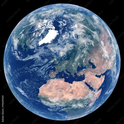 Earth from space. Satellite image of planet Earth. Photo of globe ...