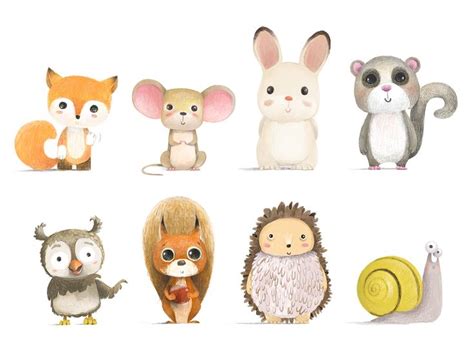 Forest animals illustration, Cute animal illustration, Animal illustration