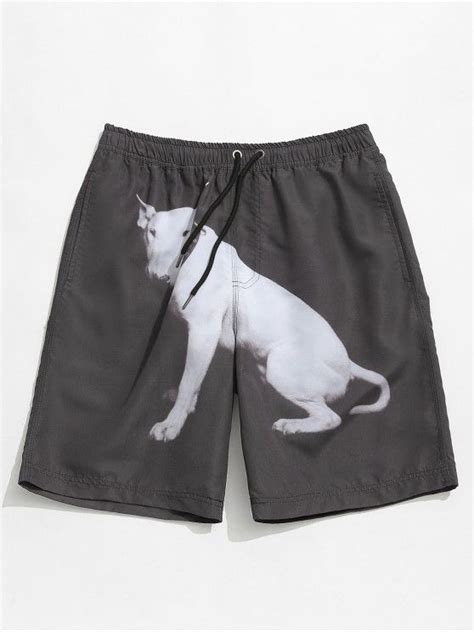 [23% OFF] 2021 Animal Dog Print Casual Shorts In BLACK | ZAFUL