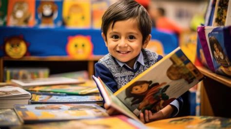 Premium AI Image | a child reads a book in a classroom.