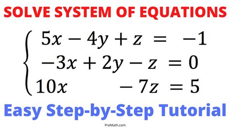 How to Solve a System of Three Equations with Three Variables | Easy ...