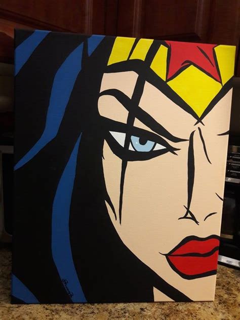 Wonder Woman Comic Pop Art on 16x20 Canvas - Etsy | Pop art painting ...