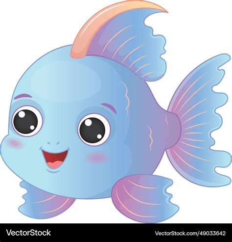 Cute cartoon baby fish Royalty Free Vector Image