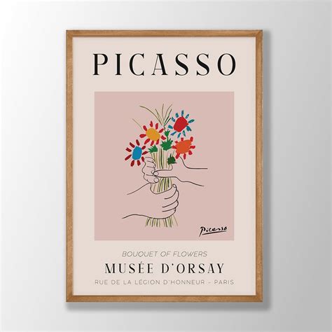 Picasso Line Art Print Bouquet of Flowers Print, Pablo Picasso ...