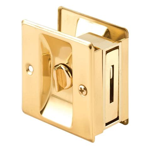 Prime-Line Brass Privacy Pocket Door Lock-N 6771 - The Home Depot