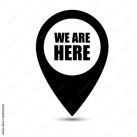 We are here map pointer icon isolated on white background. We are here ...