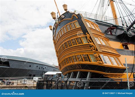 The Stern of the Museum Ship HMS Victory in Portsmouth Docks Editorial Photography - Image of ...