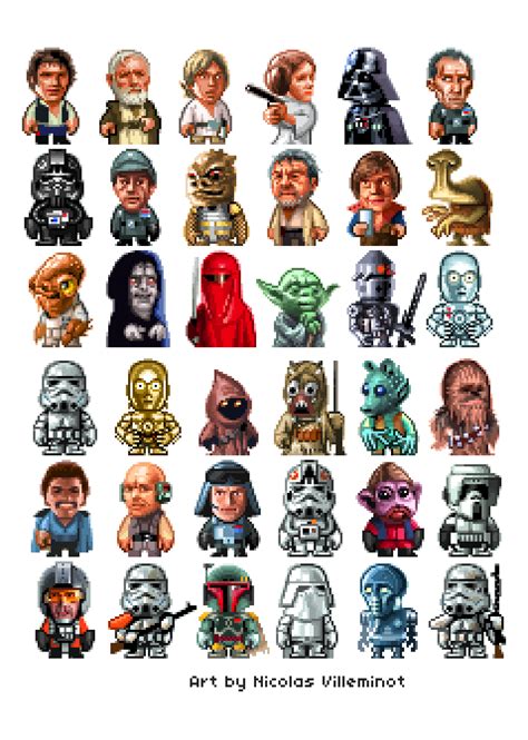 Star Wars pixel art characters by Nicolas... | Star wars characters ...