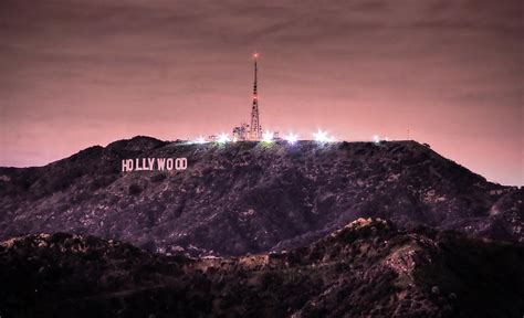 Hollywood Sign At Night Photograph