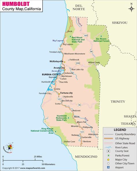 Humboldt County Map | County map, Humboldt county, Map