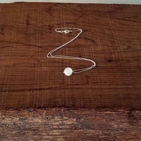 Moonstone Necklace, White Moonstone on a Sterling Silver Necklace Chain ...