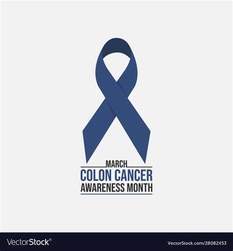 Blue ribbon colon cancer awareness month poster Vector Image