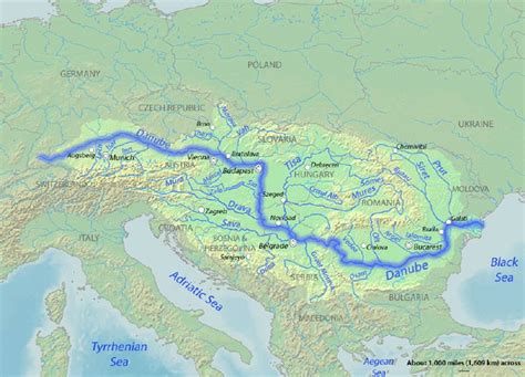 a map of europe with rivers running through it and blue lines in the ...