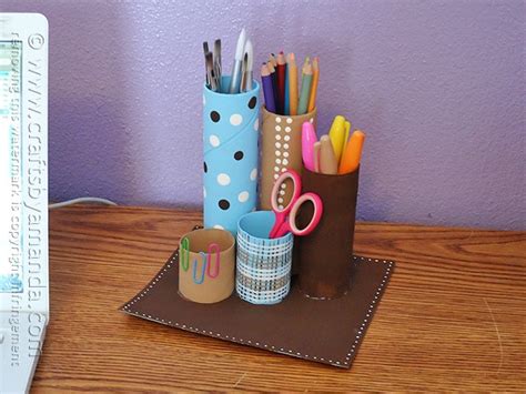 Recycled Cardboard Tube Desk Caddy - Crafts by Amanda