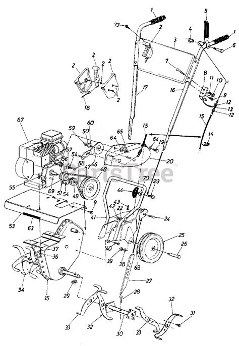 Cub Cadet 031 (210-031-100) - Cub Cadet Front-Tine Tiller (1990) Tiller Parts Lookup with ...