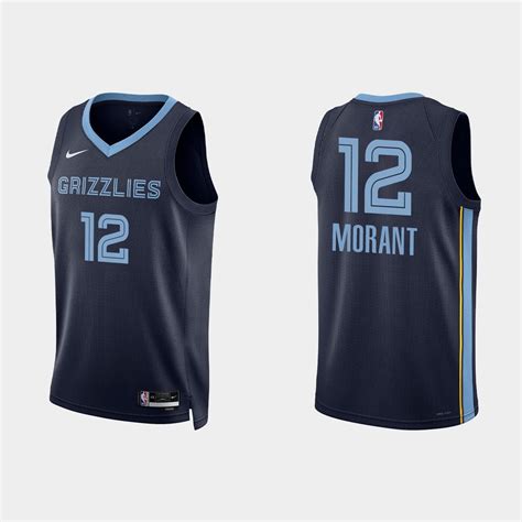 Memphis Grizzlies #12 Ja Morant Icon Edition Navy Jersey 2022-23 ...