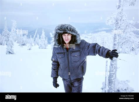 People bundled in winter coats in Siberia Stock Photo - Alamy