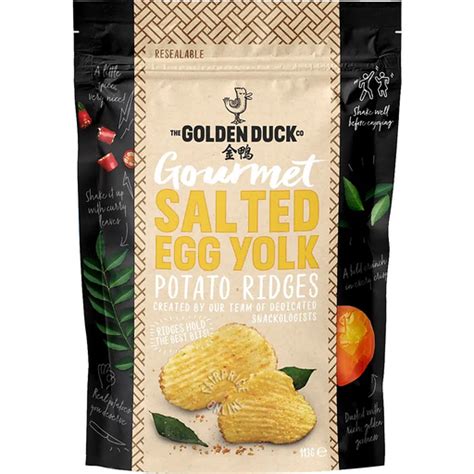 The Golden Duck Co. Gourmet Salted Egg Yolk Potato Ridges | 105g | Chips | Walter Mart