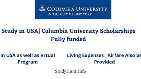 Columbia University Scholarships 2023-2024 For International Students - StudyHunt