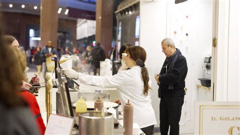 Paris, France: October 25, 2023: Food Court in Shopping Mall Where Chef Cooking Traditional ...