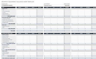 Monthly Balance Sheet Template | Excel Templates