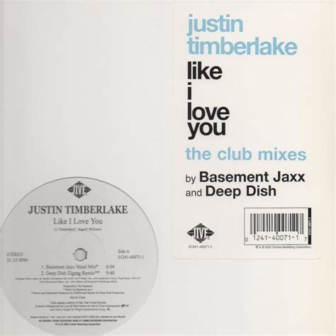 Justin Timberlake – Like I Love You (The Club Mixes) (2002, Vinyl) - Discogs