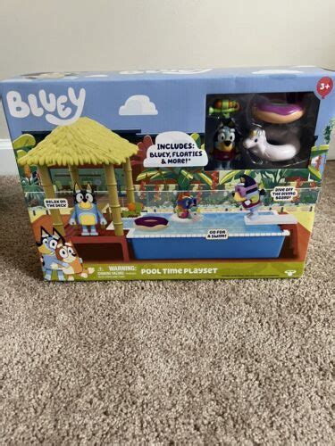 Bluey Pool Time Playset With Bluey Figure and 4 Accessories Ages 3+ New ...