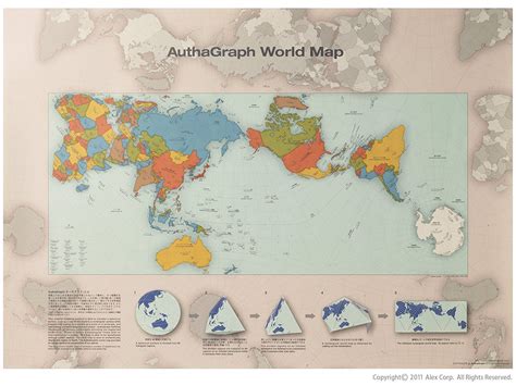 Buy AuthaGraph World Map. A new world map reengineered to represent the true relative sizes of ...