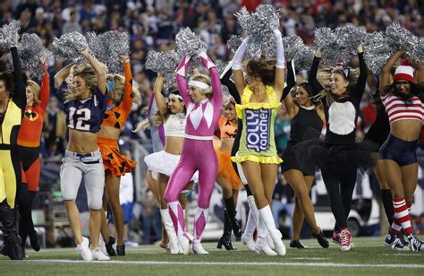 New England Patriots cheerleaders perform in Halloween costumes in the ...