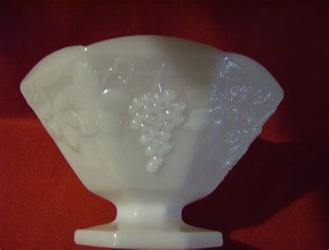 Milk Glass Footed Bowl - Grapes Pattern by Anchor Hocking from ...