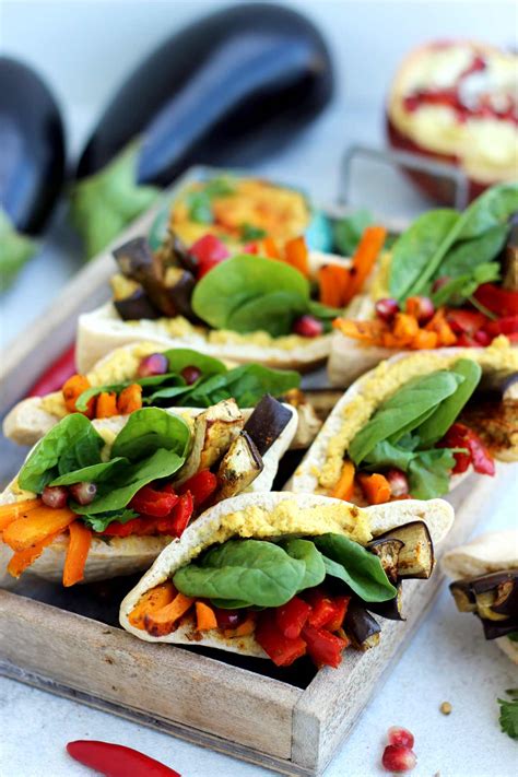 Pita Pockets with Roasted Veggies and Hummus • Happy Kitchen