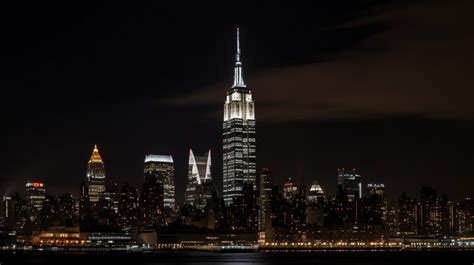 Manhattan Skyline At Night Backgrounds | JPG Free Download - Pikbest