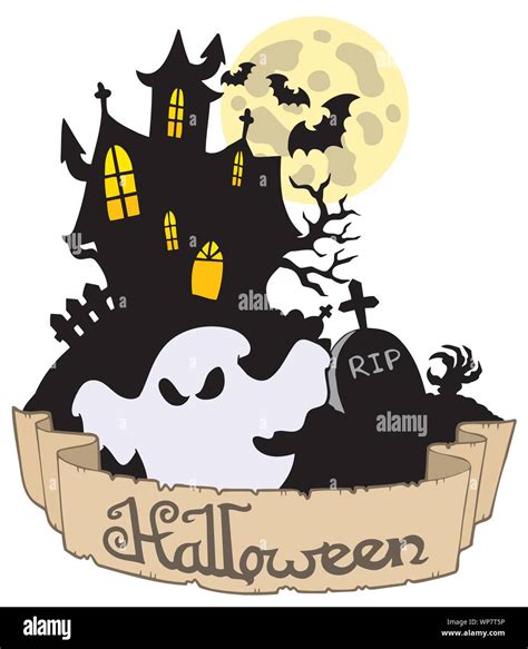 Halloween theme with ghost Stock Vector Image & Art - Alamy