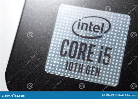 Intel Core I5 10th Generation Editorial Stock Image - Image of notebook, label: 202865829