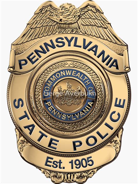 "Pennsylvania State Police - PSP Badge over Blue Velvet" Sticker by ...