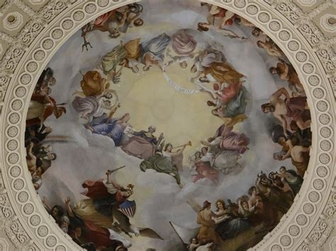 US Capitol Tour Rotunda Fresco Ceiling Painting The Apotheosis of Washington - PhilaTravelGirl