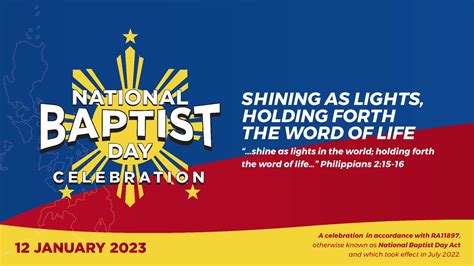 National Baptist Day | 12 Jan 2023 | video recording | Join us as we celebrate the National ...