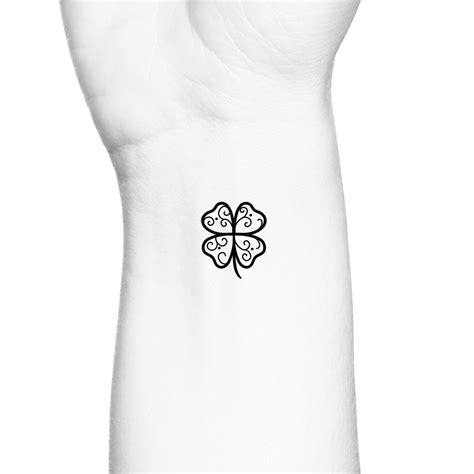 Four Leaf Swirls Clover Temporary Tattoo / Luck of the Irish - Etsy