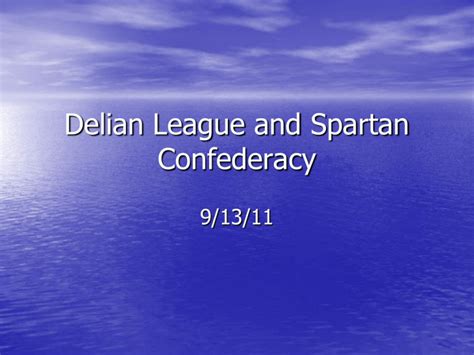 Delian League and Spartan Confederacy